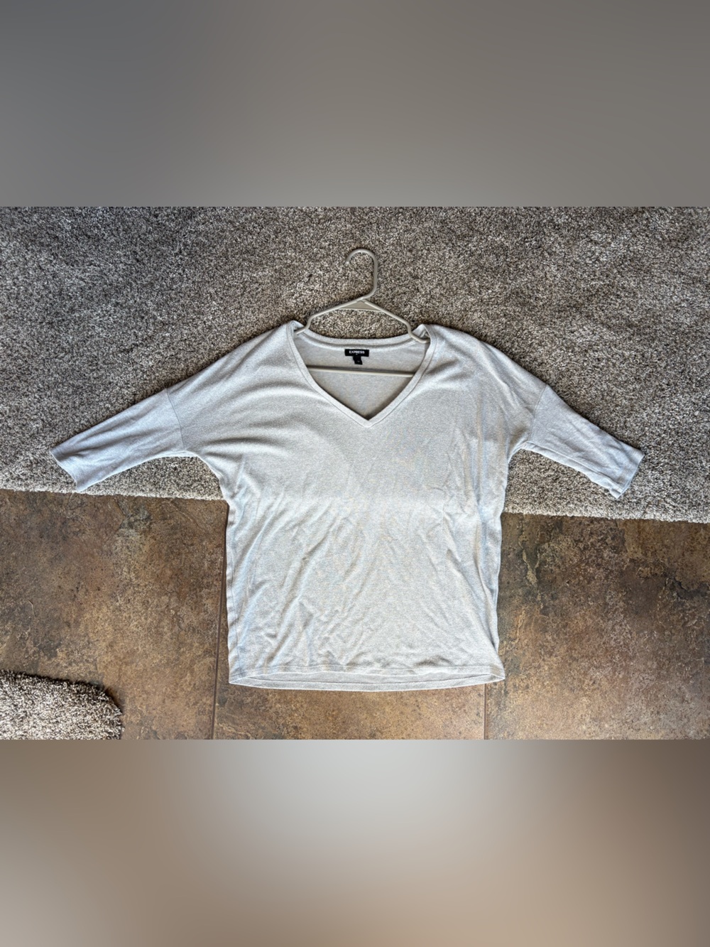 Express White V-Neck Dolman Sleeve Top